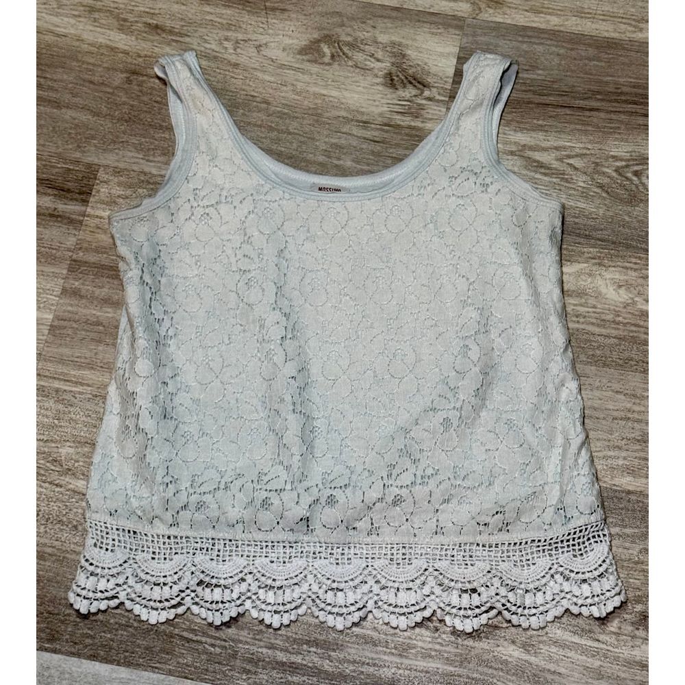 Y2K Mossimo tank‎ top lace bottom detail size small